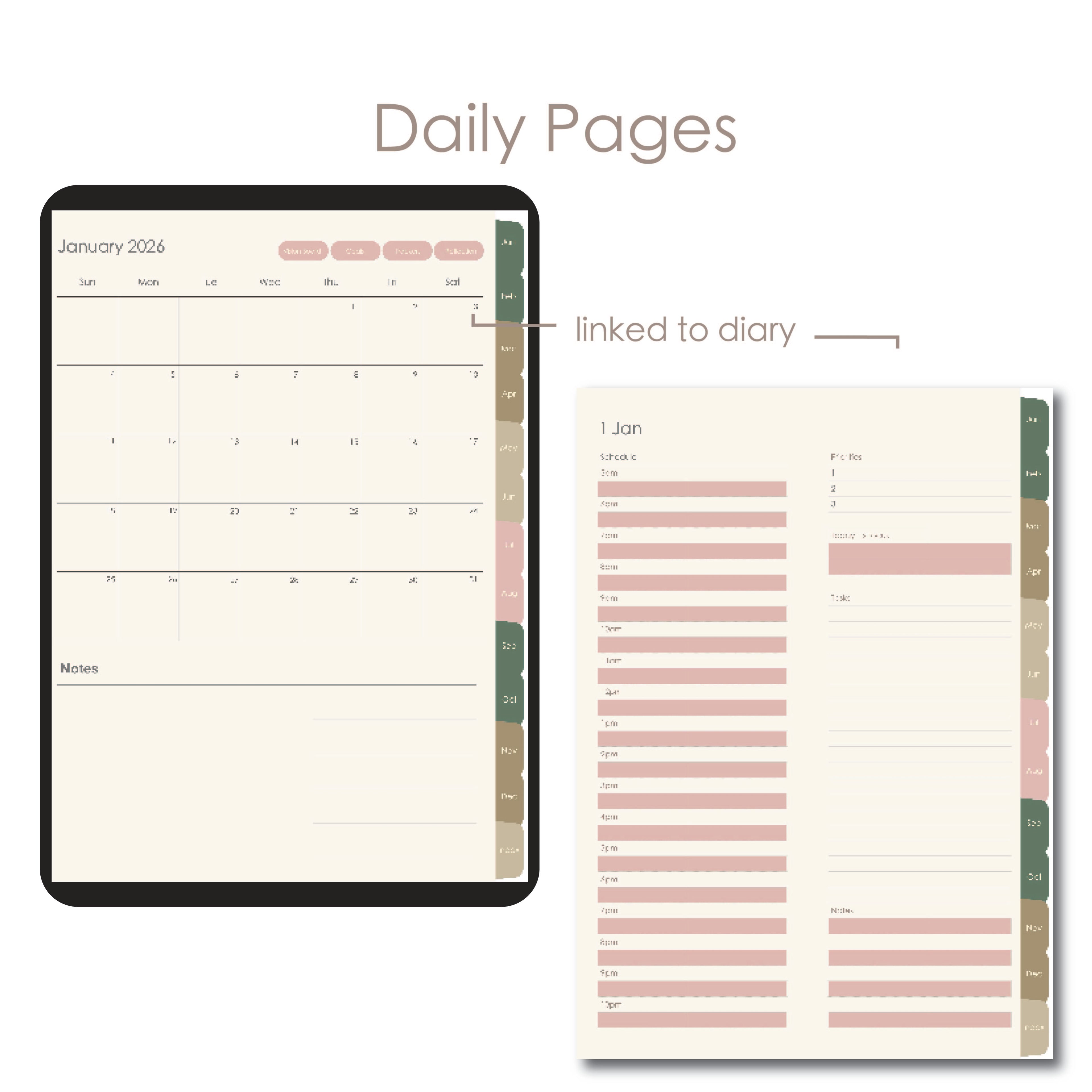 000 1 Daily Digital Planner with 200+ sticker